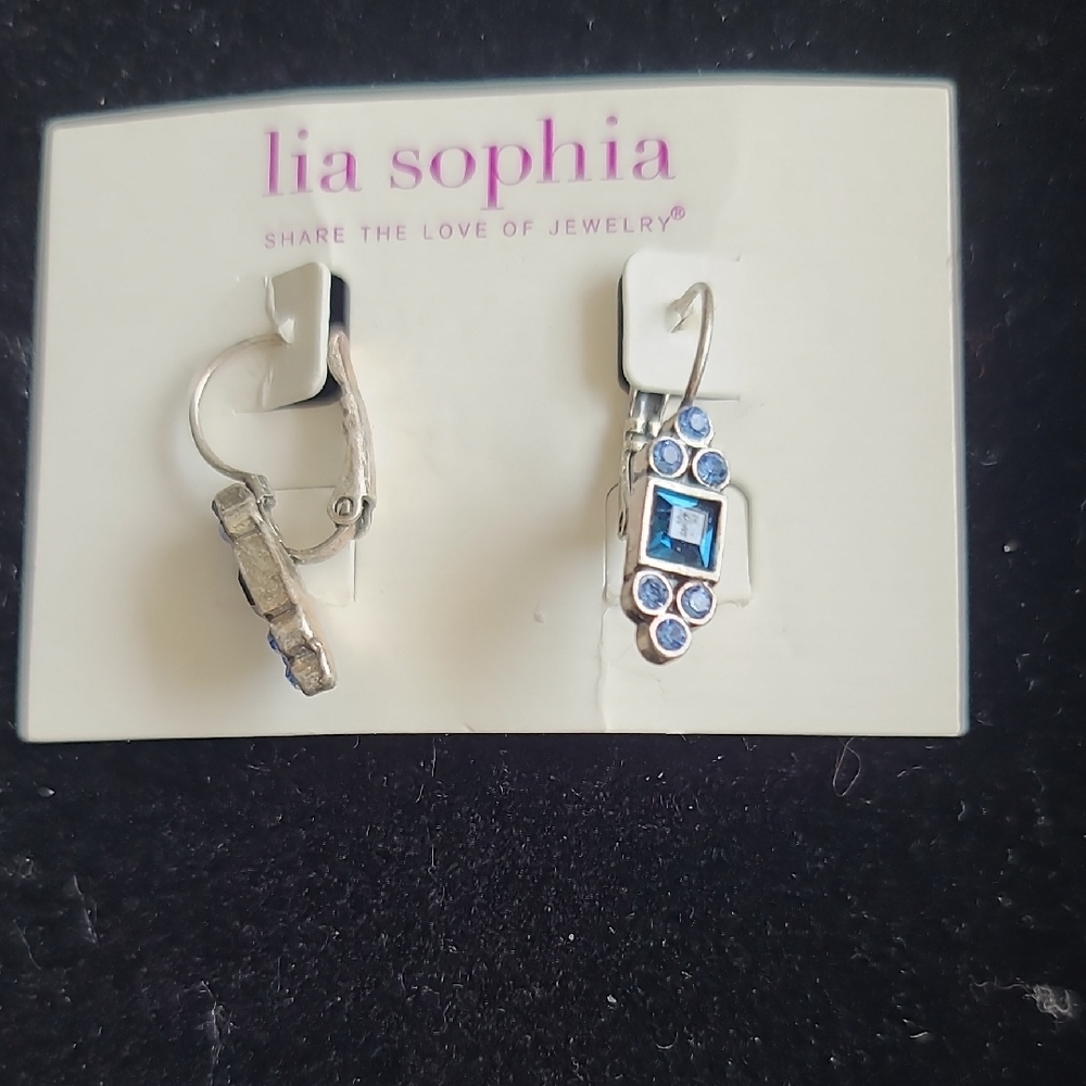 Lia Sophia "Blue Bonnet" Silver Earrings
